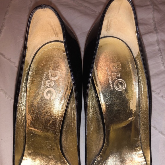 Dolce & Gabbana Black Peep Toe Pumps - Picture 5 of 7